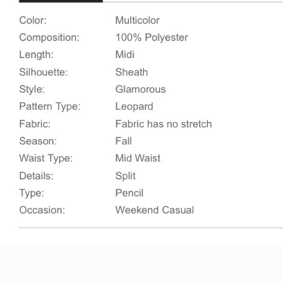 🆕Cheetah corduroy mid waist pencil skirt w/ slit - Picture 8 of 8